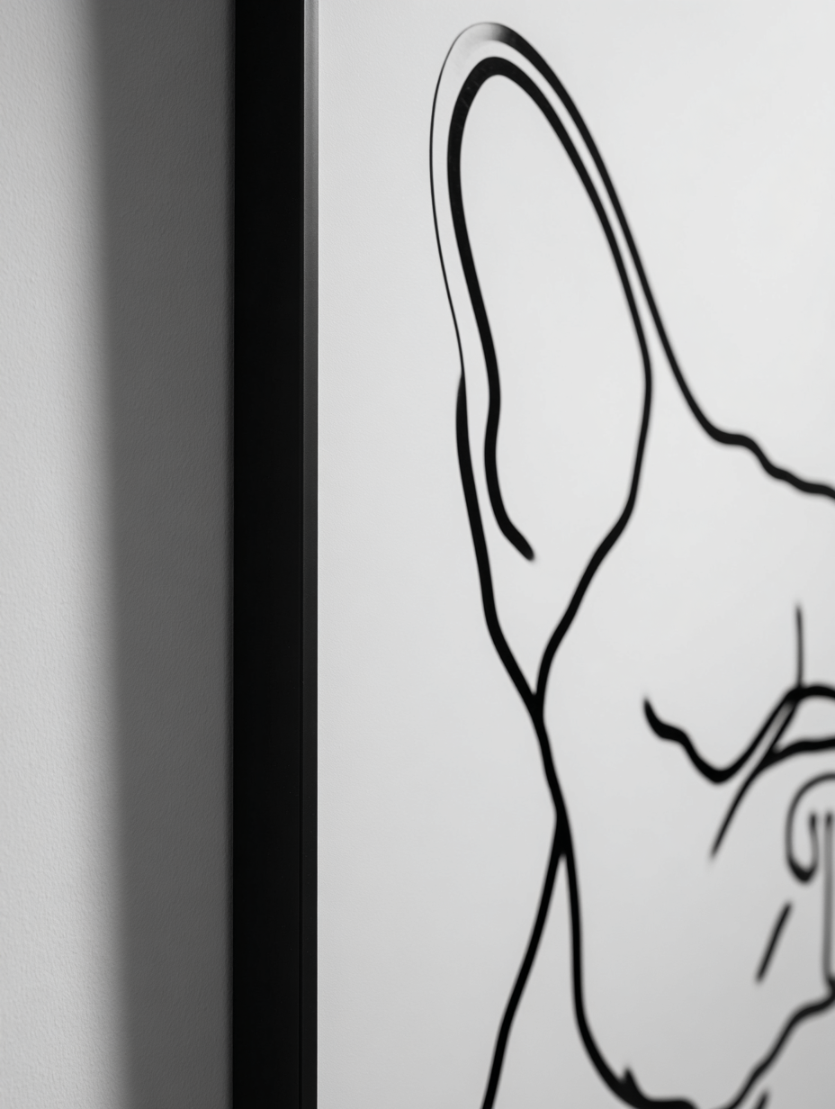 Custom Pet Silhouette: Luxury Framed Line Art