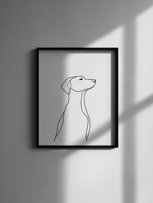 Custom Pet Silhouette: Luxury Framed Line Art