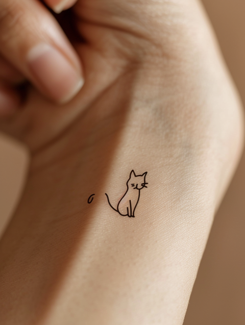 Custom Pet Silhouette Temporary Tattoo & Sticker Set