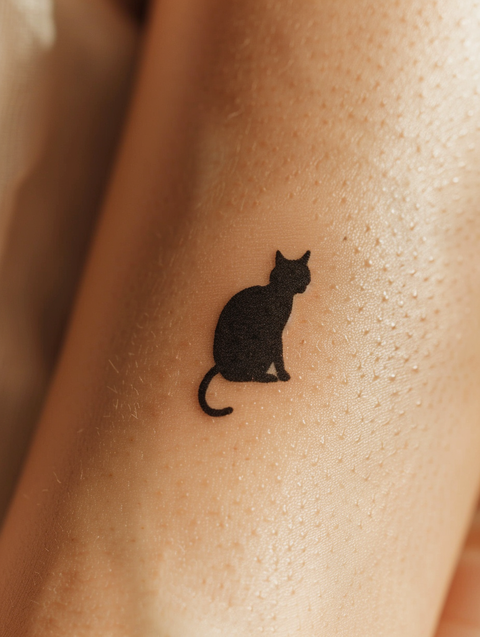Custom Pet Silhouette Temporary Tattoo & Sticker Set