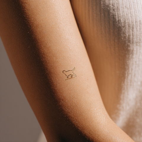 Custom Pet Silhouette Temporary Tattoo & Sticker Set