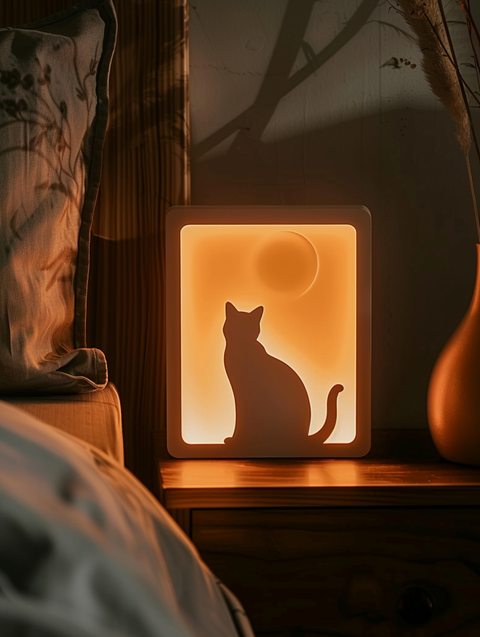 Custom Pet Silhouette Paper Cut Light Box